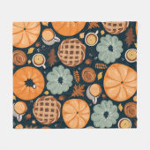 Cute seamless autumn pattern background フリースブランケット (正面(横))