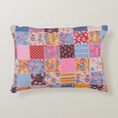 Cute seamless patchwork pattern アクセントクッション (正面)
