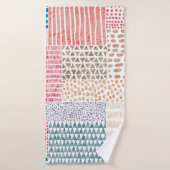 Cute seamless pattern in patchwork style. Simple d バスタオル (バスタオル)