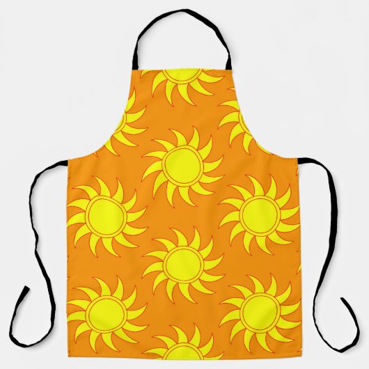 Cute seamless pattern of sun. Doodle hand drawn st エプロン (正面)