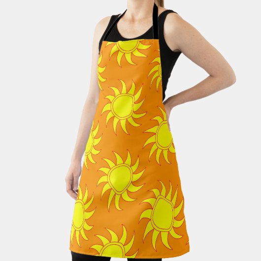 Cute seamless pattern of sun. Doodle hand drawn st エプロン (インサイチュ)