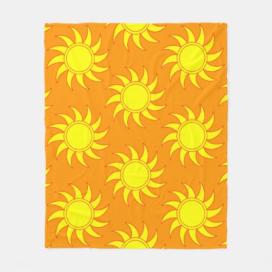 Cute seamless pattern of sun. Doodle hand drawn st フリースブランケット (正面)