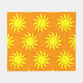 Cute seamless pattern of sun. Doodle hand drawn st フリースブランケット (正面(横))