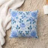 cute Seamless pattern with flowers and leaves on b クッション (ブランケット)