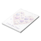 Cute Seashell Heart Beach Love Valentine's Day ノートパッド (回転)