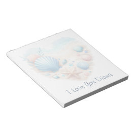 Cute Seashell Heart Beach Love Valentine's Day ノートパッド