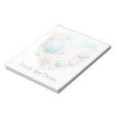 Cute Seashell Heart Beach Love Valentine's Day ノートパッド (回転)