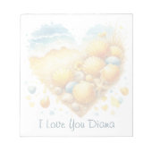 Cute Seashell Heart Beach Love Valentine's Day ノートパッド (正面)