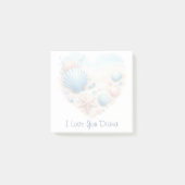 Cute Seashell Heart Beach Love Valentine's Day ポストイット (正面)