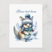Cute Seasonal Winter kangaroo add text ポストカード (正面)