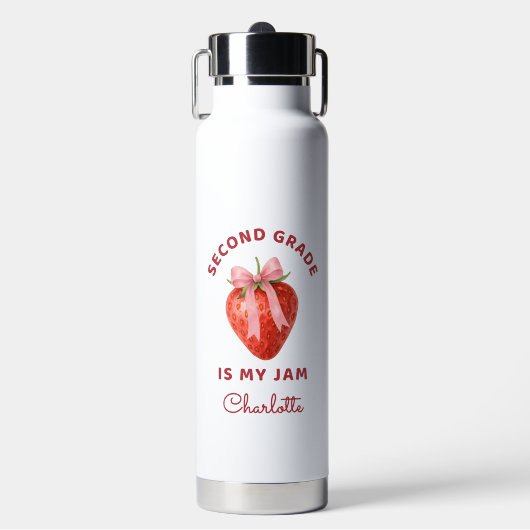 Cute Second Grade is my jam Back to School Teacher ウォーターボトル (正面)