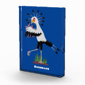 Cute secretary bird writing notes cartoon フォトブロック (右)