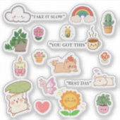 Cute Self Care Stickers シール (正面)