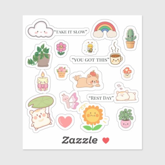 Cute Self Care Stickers シール (シート)