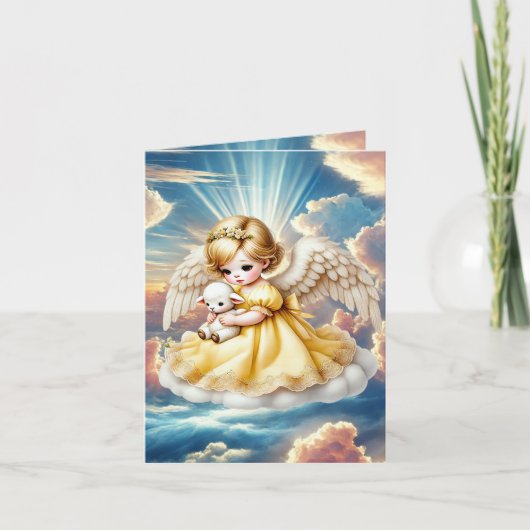 Cute sent from Heaven Angel add message  ノートカード (正面)