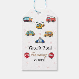 Cute Service Vehicle Birthday bash  ギフトタグ