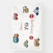 Cute Service Vehicle Birthday bash  横断幕 (縦)