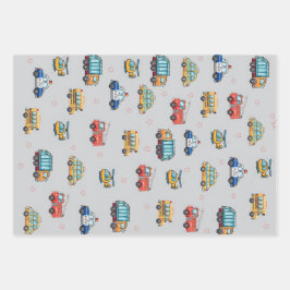 Cute Service Vehicles  ラッピングペーパーシート