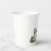 Cute Sewing Girl Cartoon with Vintage Machine 紙コップ (右)