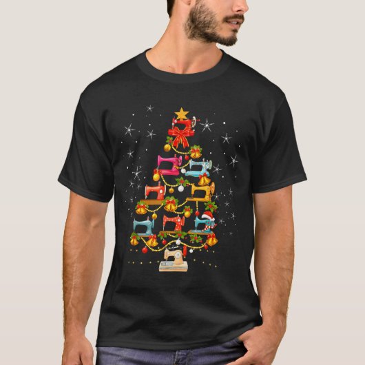 Cute Sewing Machine Christmas Tree Christmas Ornam Tシャツ (正面)