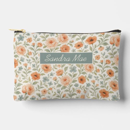 Cute Shabby Chic French Floral Toiletry Bag アクセサリーポーチ (正面)