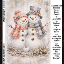 Cute Shabby Chic Snowman Couple FG2L Decoupage
