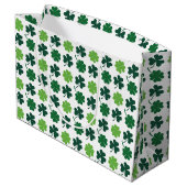 Cute shamrocks and four leaf clovers tiled pattern ラージペーパーバッグ (裏面アングル)