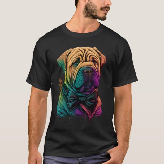 Cute Shar Pei Dog on Shar Pei  1 Tシャツ (正面)