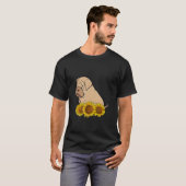 Cute Shar Pei Dog Sunflower Graphic for Women Flor Tシャツ (正面フル)