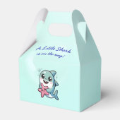  Cute Shark Baby Shower Kawaii Blue フェイバーボックス (裏面サイド)