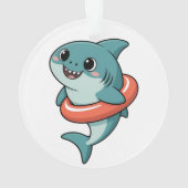 Cute Shark Baby With Float | Kids オーナメント (裏面)