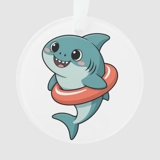 Cute Shark Baby With Float | Kids オーナメント (正面)