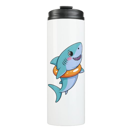 Cute Shark Baby With Float | Kids タンブラー (正面)