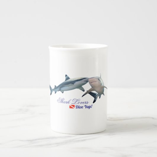 Cute Shark lovers Shot Glass ボーンチャイナマグカップ (正面)