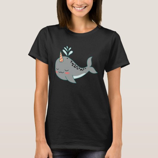 cute shark sharks funny baby swimming tシャツ (正面)