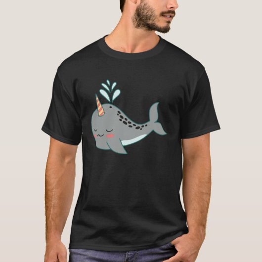 cute shark sharks funny baby swimming tシャツ (正面)