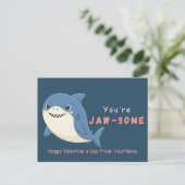 Cute Shark Valentine’s Day Card – You’re Jaw-Some シーズンポストカード (スタンド正面)