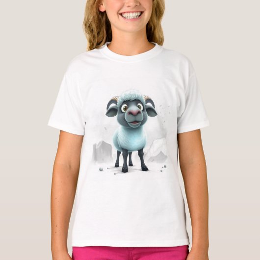 Cute Sheep Cozy Design Tシャツ (正面)