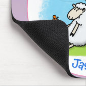 Cute sheep friends and butterflies cartoon マウスパッド (コーナー)