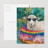 Cute Sheep on a Float Trip ポストカード (正面/裏面)