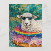 Cute Sheep on a Float Trip ポストカード (正面)