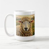 Cute Sheep on a Ranch & Ewe, People Quote コーヒーマグカップ (左)