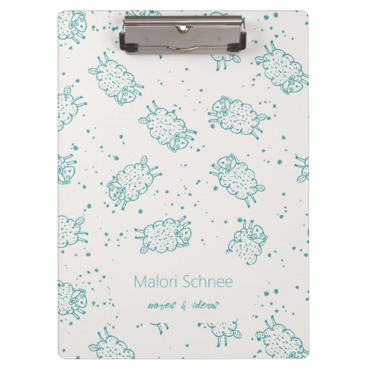 Cute Sheep – Whimsical Seamless Pattern クリップボード (正面)