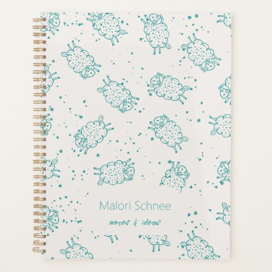 Cute Sheep – Whimsical Seamless Pattern プランナー手帳 (正面)