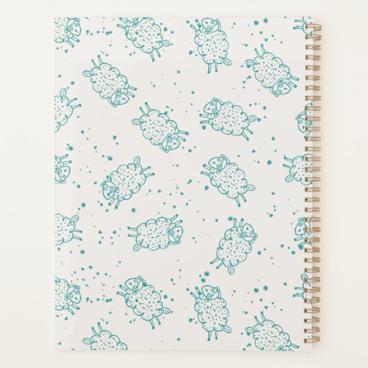 Cute Sheep – Whimsical Seamless Pattern プランナー手帳 (裏面)