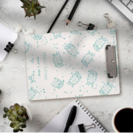 Cute Sheep – Whimsical Seamless Pattern ミニクリップボード