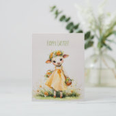 Cute sheep with flower crown for Easter holiday シーズンカード (スタンド正面)