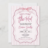 Cute She's Tying the Knot Pink White Bridal Shower 招待状 (正面)