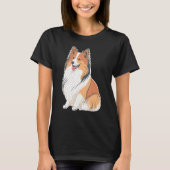 Cute Shetland Sheepdog Dog on Sheltie Tシャツ (正面)