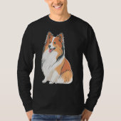 Cute Shetland Sheepdog Dog on Sheltie Tシャツ (正面)
